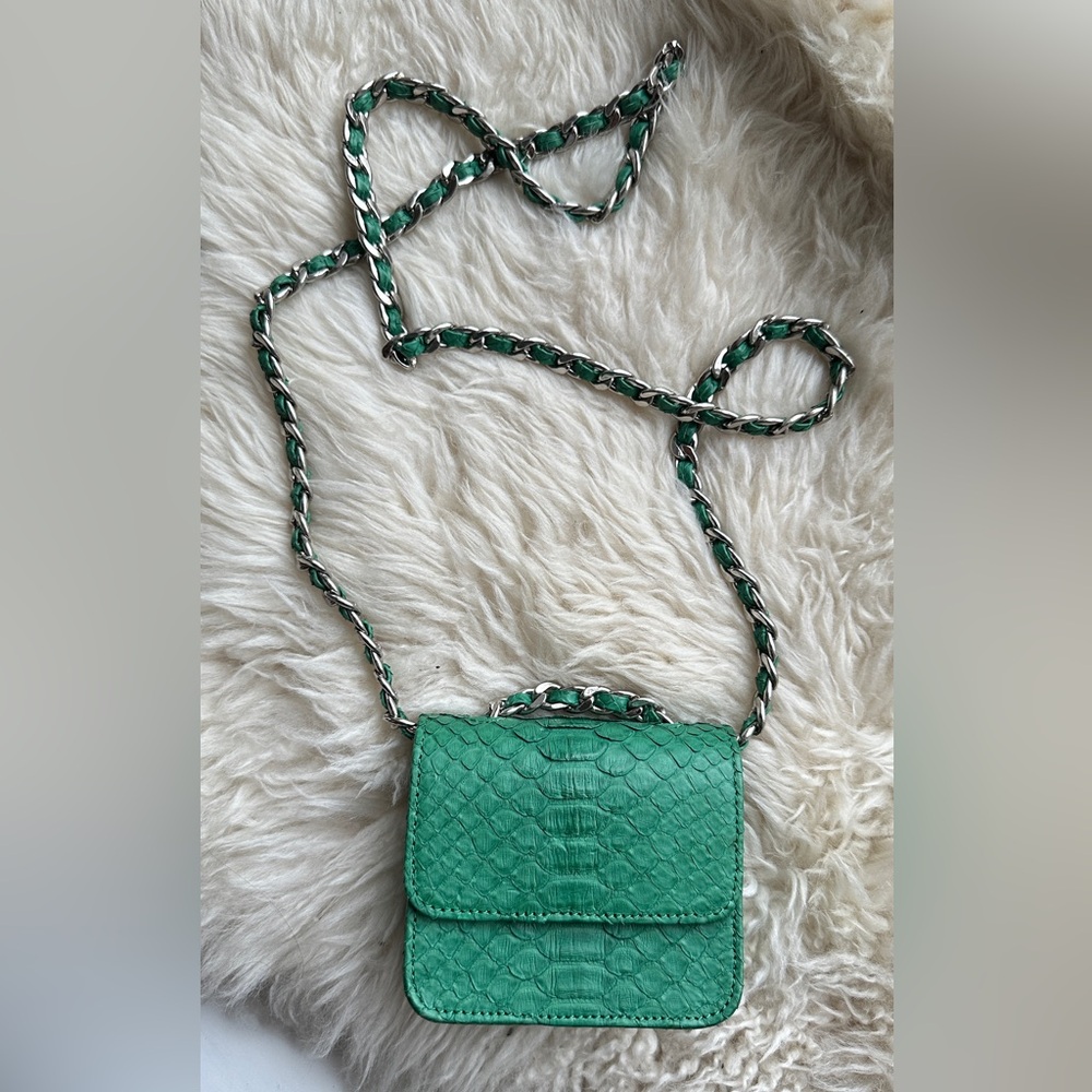 NWOT Gelareh Mizrahi Green Croc Mini Bag!